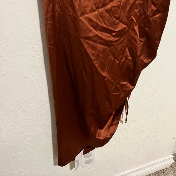 Rust Colored Asymmetrical Sheath Dress - Picture 9 of 9